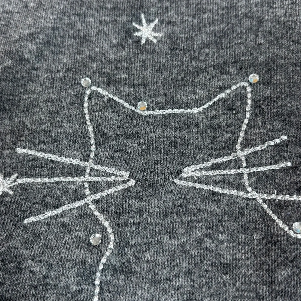 ModCloth Charcoal Gray Cat Graphic Sweatshirt - Picture 4 of 10